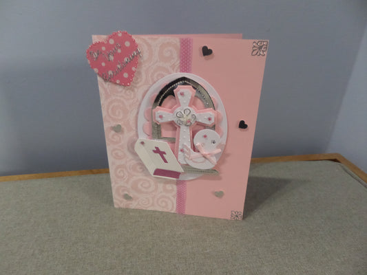 Christening Girl Theme Card